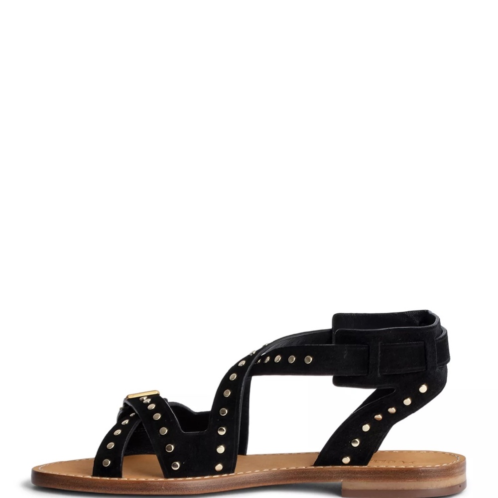 🖤💛 Zadig & Voltaire | Women's Cecilia Studded Strap Sandals ✨ - Picture 5 of 12